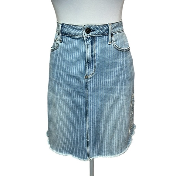 Anthropologie Driftwood Embroidered Denim Skirt - Picture 3 of 7
